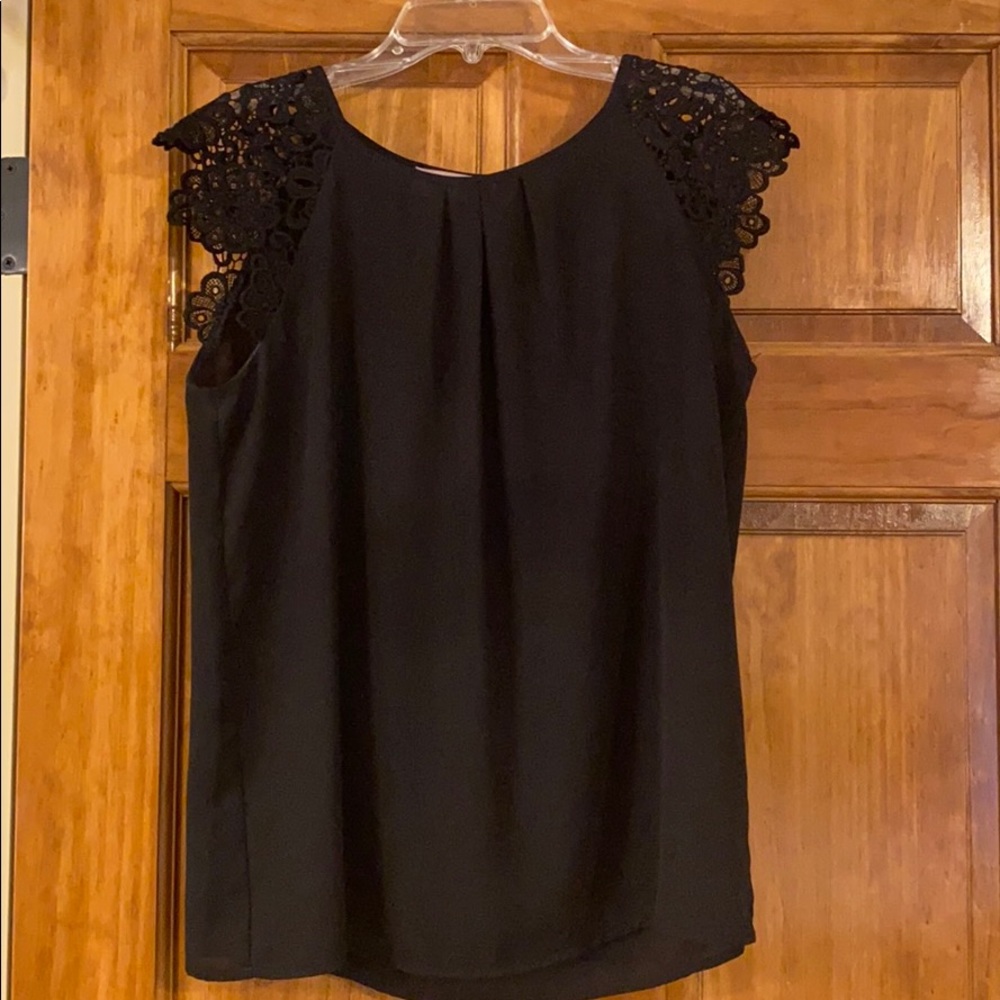Black cap sleeve blouse